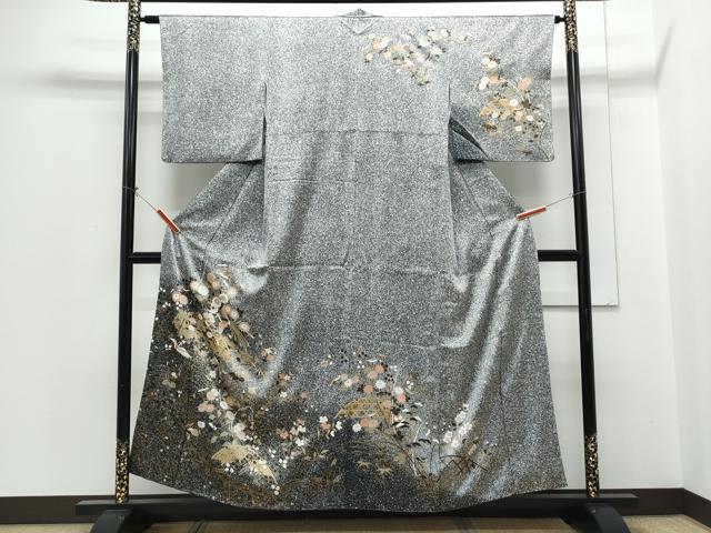 平和屋着物●訪問着 鳳凰籬花文 たたき染め 金彩 正絹 逸品 CABH3973th