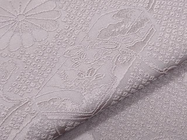 平和屋着物●上質な色無地 文箱花地紋 梅鼠色 正絹 逸品 未使用 CABH3976th