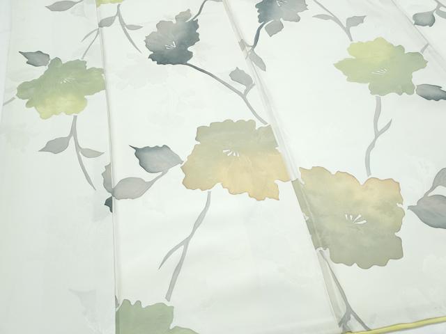 平和屋着物●上質な小紋 地紋起こし 草葉文 正絹 逸品 CABH3984th