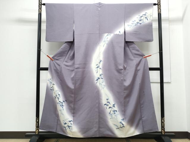 平和屋着物●京友禅作家 山科春宣 訪問着 紬地 抽象紋様 正絹 逸品 CABH3985th
