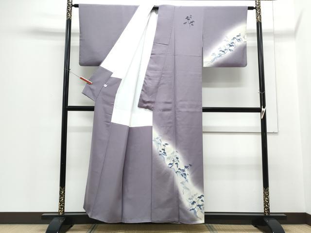 平和屋着物●京友禅作家 山科春宣 訪問着 紬地 抽象紋様 正絹 逸品 CABH3985th