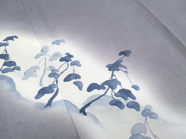 平和屋着物●京友禅作家 山科春宣 訪問着 紬地 抽象紋様 正絹 逸品 CABH3985th