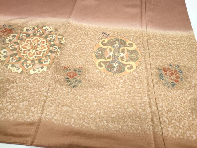平和屋着物●豪華色留袖 駒刺繍 正倉院花文 暈し染め 金銀彩 正絹 逸品 CABH3987th