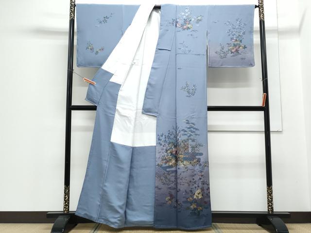 平和屋着物●中国三大刺繍 スワトウ相良刺繍 総刺繍 訪問着 翠山刺繍 花車几帳文 暈し染め 金糸 正絹 逸品 CABH3988th