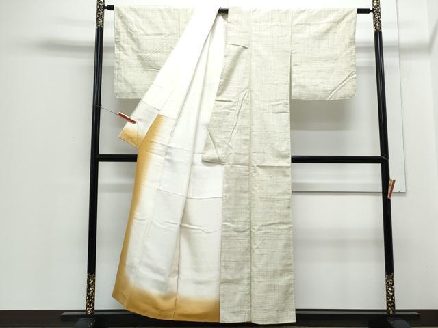 平和屋着物●上質な紬 格子文 正絹 逸品 CABH3997th