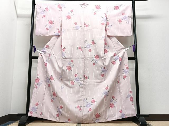 平和屋着物■小紋 立涌舞花文 洗える着物 CABH4014xe