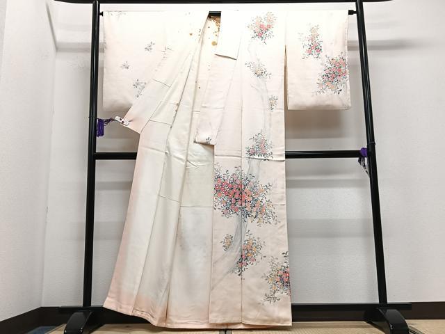 平和屋着物■訪問着 手描き 草花文 正絹 逸品 CABH4024xe