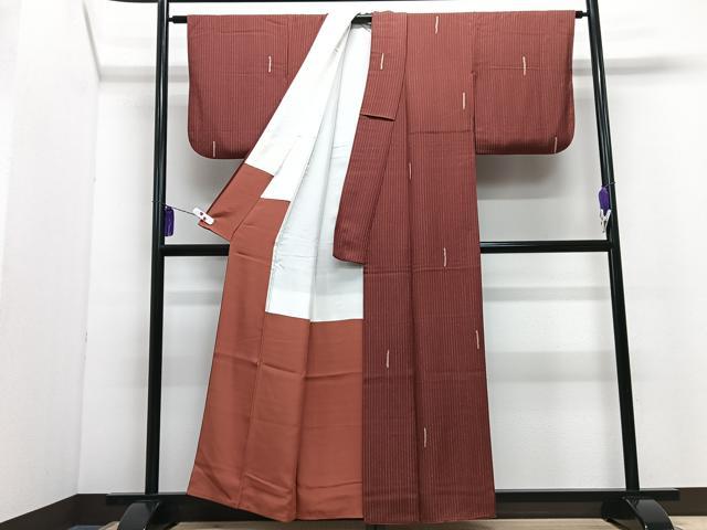 平和屋着物■上質な小紋 縞 正絹 逸品 CABH4025xe