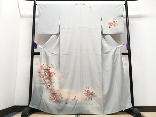 平和屋着物■訪問着 扇面几帳花文 暈し染め 正絹 逸品 CABH4027xe