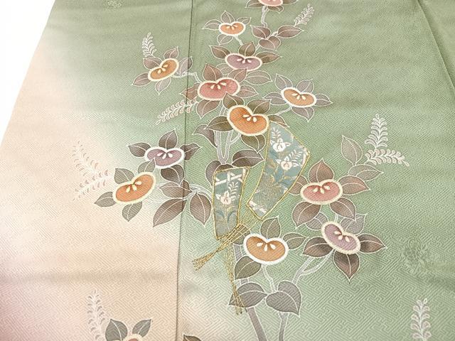 平和屋着物■訪問着 駒刺繍 枝花文 橘 暈し染め 金彩 正絹 逸品 CABH4040xe