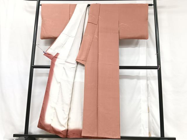 平和屋着物■上質な色無地 風景地紋 東雲色 正絹 逸品 CABH4049xe