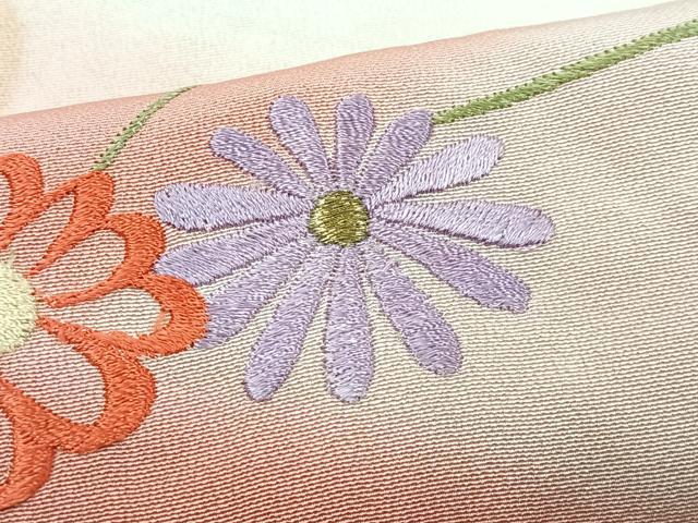 平和屋着物■訪問着 刺繍 枝花文 正絹 逸品 CABH4053xe