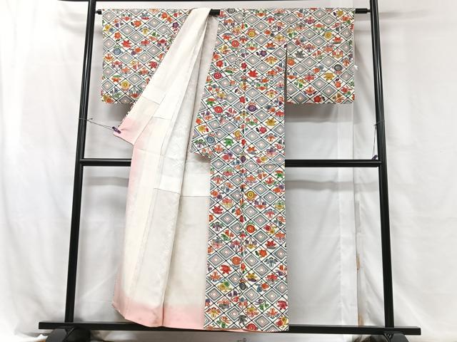 平和屋着物■上質な小紋 菱花文 正絹 逸品 CABH4066xe