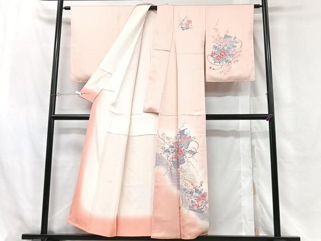 平和屋着物■訪問着 几帳花鳥文 暈し染め 正絹 逸品 CABH4070xe