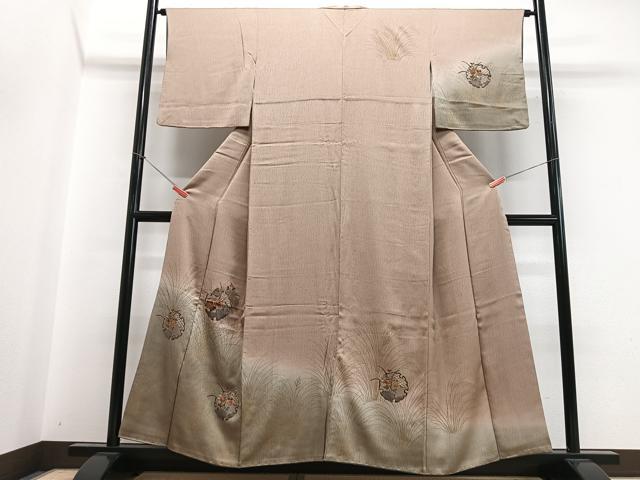 平和屋着物■訪問着 刺繍 雪輪花文 暈し染め 金彩 正絹 逸品 CABH4105xe