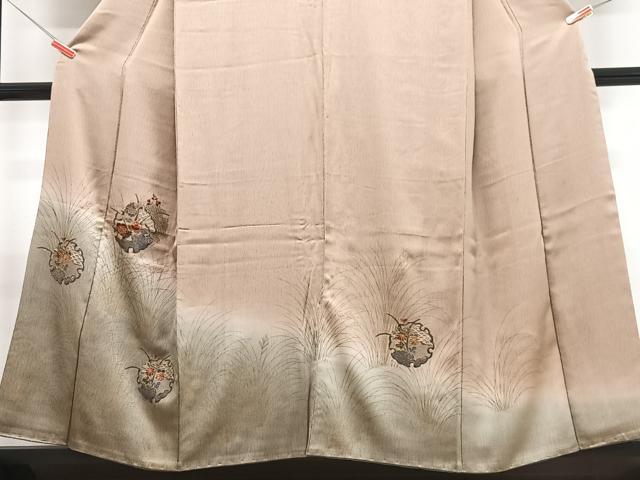 平和屋着物■訪問着 刺繍 雪輪花文 暈し染め 金彩 正絹 逸品 CABH4105xe