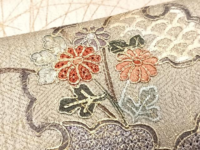 平和屋着物■訪問着 刺繍 雪輪花文 暈し染め 金彩 正絹 逸品 CABH4105xe