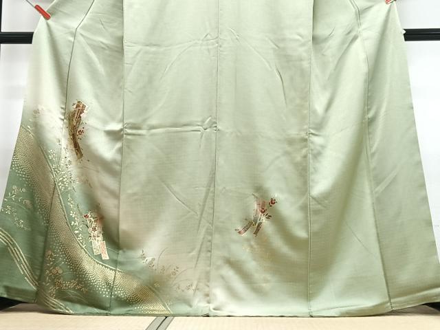 平和屋着物■訪問着 几帳花文 暈し染め 金彩 正絹 逸品 CABH4106xe