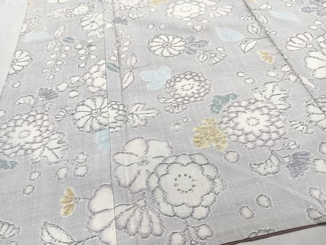 平和屋着物■上質な紬 草花文 正絹 逸品 CABH4118xe