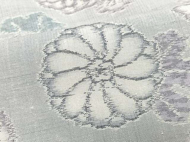 平和屋着物■上質な紬 草花文 正絹 逸品 CABH4118xe