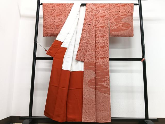 平和屋着物■訪問着 流水枝梅文 正絹 逸品 CABH4125xe