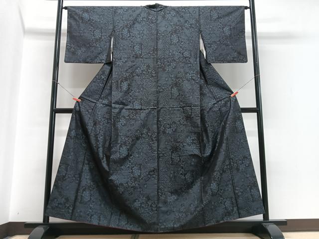 平和屋着物■本場大島紬 草花文 正絹 逸品 CABH4127xe