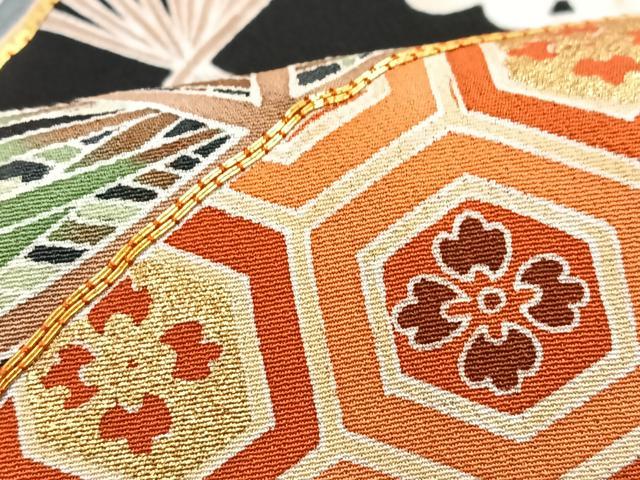 平和屋着物■豪華黒留袖 作家物 駒刺繍 渡り橋扇面花文 金彩 正絹 逸品 CABH4217xe