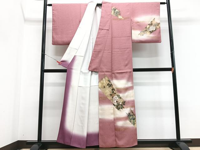 平和屋着物■訪問着 枝花文 暈し染め 金彩 正絹 逸品 CABH4218xe