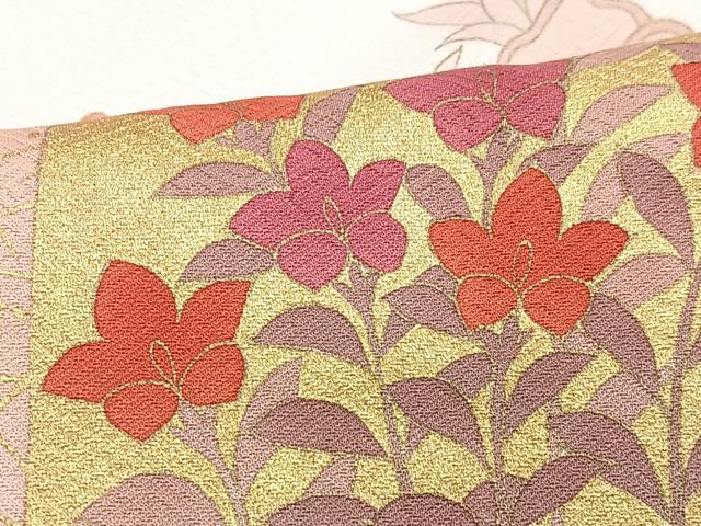 平和屋着物■訪問着 色紙芝草花文 暈し染め 金彩 正絹 逸品 CABH4229xe