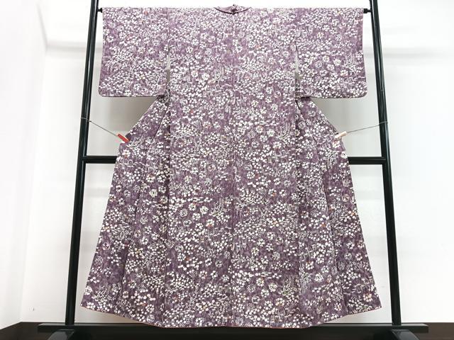 平和屋着物■上質な小紋 草花文 正絹 逸品 CABH4231xe