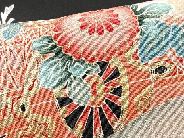 平和屋着物■豪華黒留袖 作家物 地紙花車文 暈し染め 金銀彩 正絹 逸品 CABH4249xe