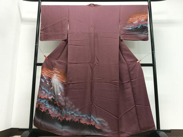 平和屋着物■訪問着 風景文 シルエット 暈し染め 正絹 逸品 CABH4253xe