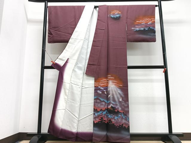 平和屋着物■訪問着 風景文 シルエット 暈し染め 正絹 逸品 CABH4253xe