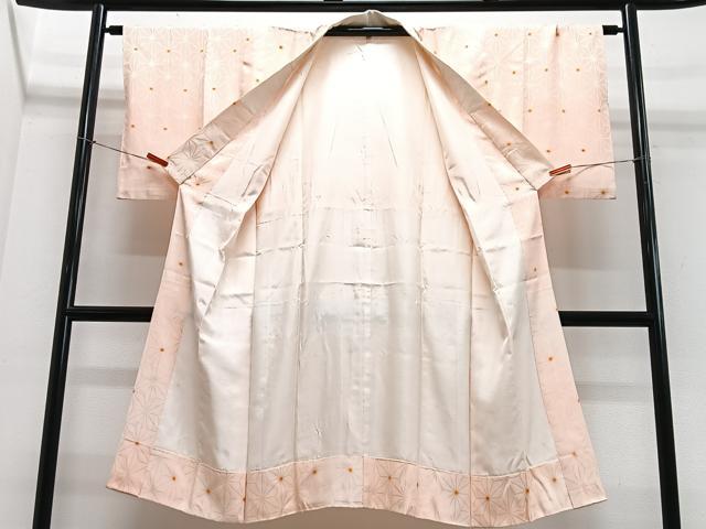 平和屋着物■長襦袢 袷 麻の葉地紋 正絹 逸品 CABH4262xe