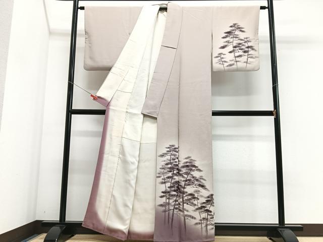 平和屋着物■訪問着 手描き 枝松文 暈し染め 正絹 逸品 CABH4267xe