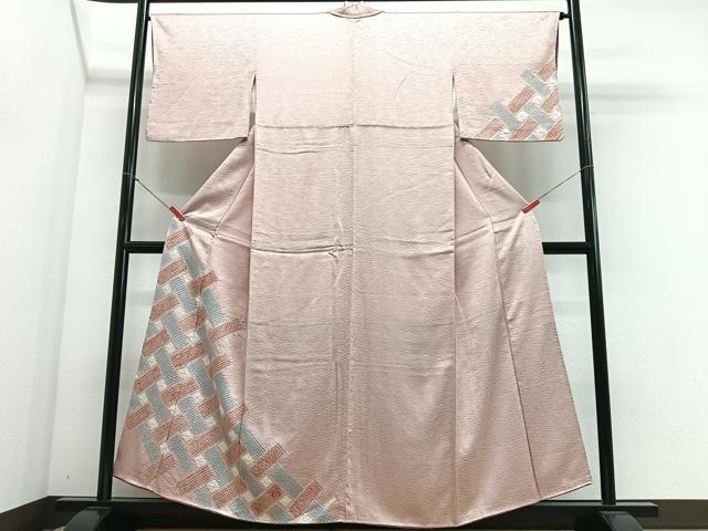 平和屋着物■訪問着 絞り 網代文 正絹 逸品 CABH4269xe