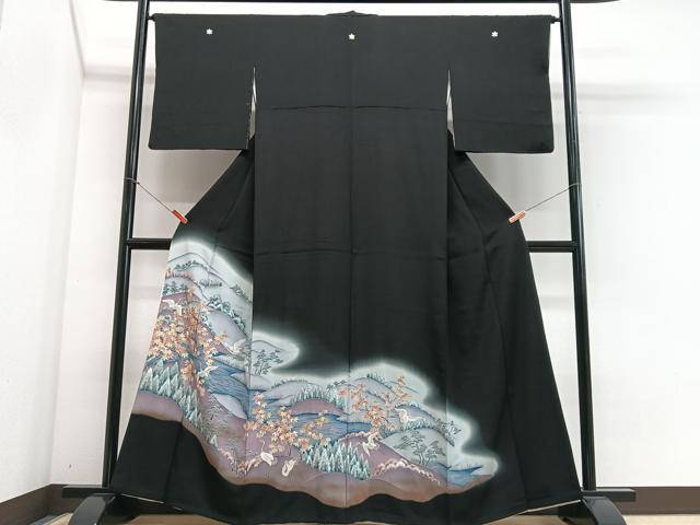 平和屋着物■豪華黒留袖 風景文 暈し染め 金彩 正絹 逸品 CABH4289xe