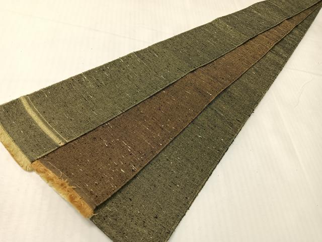平和屋着物●男性 両面 角帯 紬地 山鳩色 朽葉色 正絹 逸品 CABH4409vp