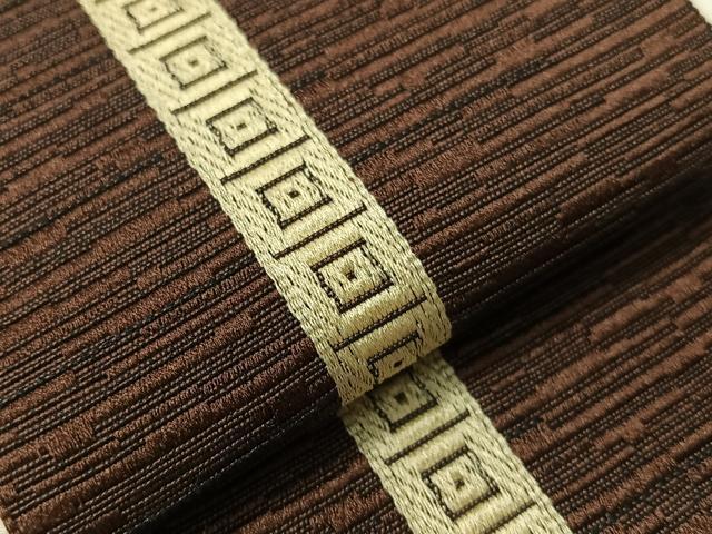 平和屋着物●男性 本場筑前博多織 両面 角帯 吉祥間道 正絹 逸品 CABH4411vp
