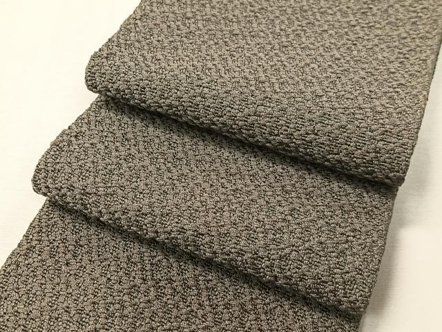 平和屋着物●男性 本場筑前博多織 角帯 吉祥文様 煤色 正絹 逸品 CABH4420vp