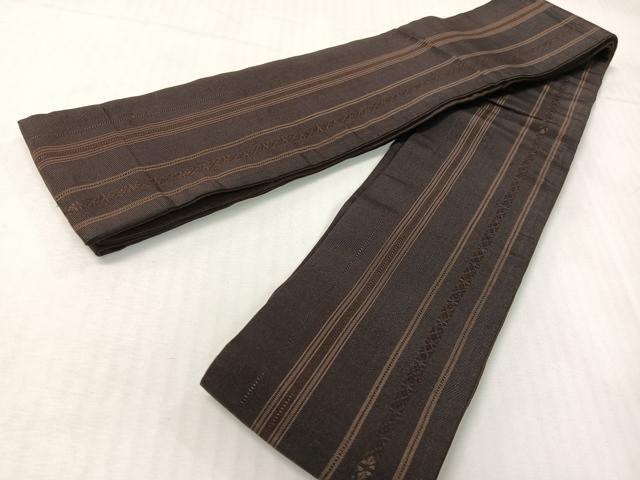 平和屋着物●男性 本場筑前博多織 両面 角帯 献上 正絹 逸品 CABH4429vp