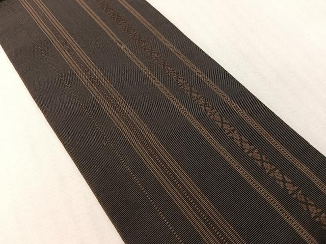 平和屋着物●男性 本場筑前博多織 両面 角帯 献上 正絹 逸品 CABH4429vp