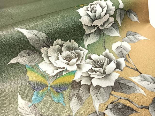 平和屋着物●染色作家 斉藤三才 太鼓柄袋帯 手描き 花蝶文 正絹 逸品 CABH4441vp