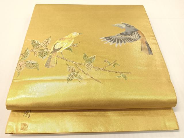 平和屋着物●松岡正剛 太鼓柄袋帯 尉鶲 金糸 正絹 逸品 CABH4444vp