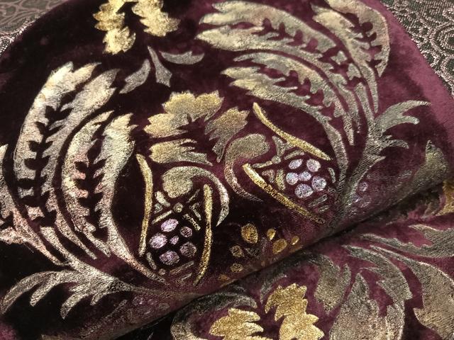 平和屋着物●太鼓柄袋帯 切嵌 ベロア 花唐草吉祥文 金彩 正絹 逸品 未使用 CABH4446vp