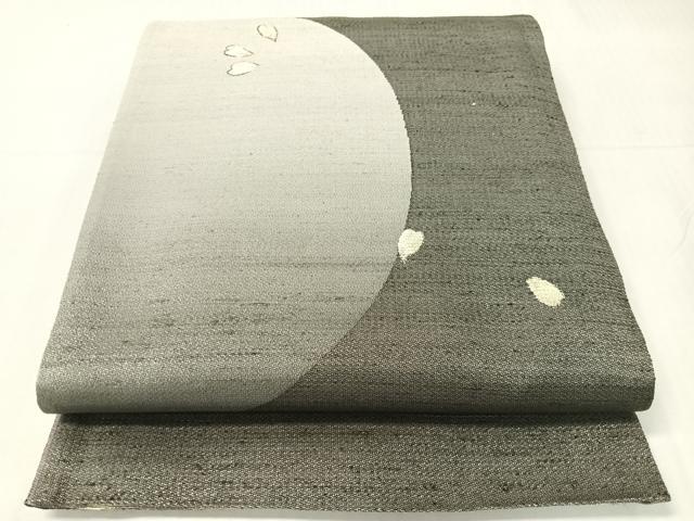 平和屋着物●両面 全通柄袋帯 嵐山さくら桟敷謹製 舞桜 月の満ち欠け 金銀糸 正絹 逸品 CABH4460vp
