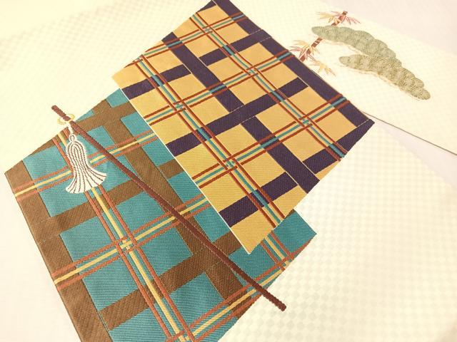 平和屋着物●九寸名古屋帯 唐織 色紙吉祥文 金銀糸 正絹 逸品 CABH4488vp