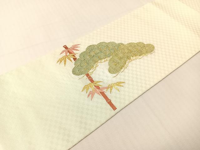 平和屋着物●九寸名古屋帯 唐織 色紙吉祥文 金銀糸 正絹 逸品 CABH4488vp