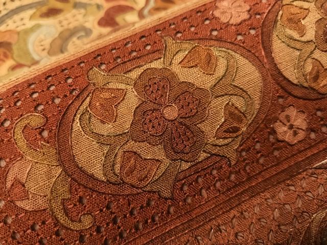 平和屋着物●中国三大刺繍 スワトウ相良刺繍 総刺繍 太鼓柄袋帯 紬地 更紗横段文 正絹 逸品 CABH4494vp