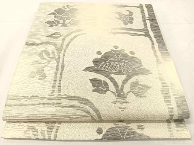 平和屋着物●本場筑前博多織 八寸名古屋帯 更紗吉祥文 正絹 逸品 CABH4497vp